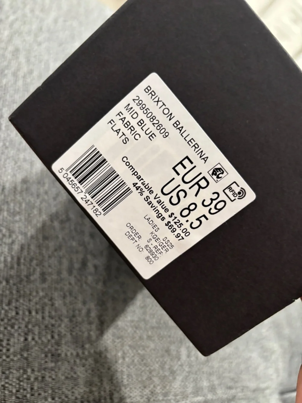 Kurt Geiger Teal Tweed Ballet Flats with Buckle - Picture 3 of 3
